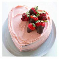 Heart Shape Strawberry Cake 
