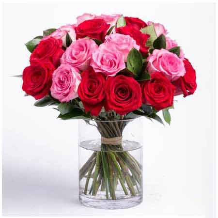 Lovely Red & Pink Rose Vase