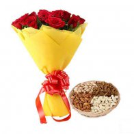 Red Roses Bouquet N Dry Fruits