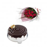 Red Roses & Choco-Vanilla Cake