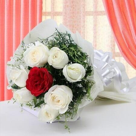 Red in White Bouquet
