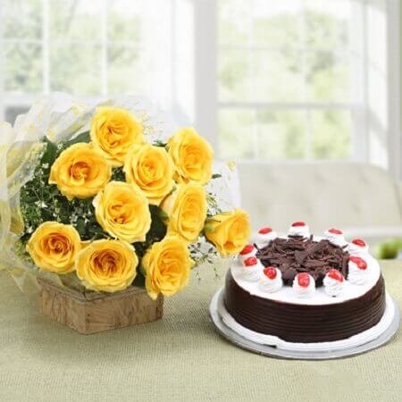 Yellow Roses & Black Forest