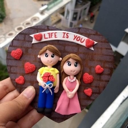 Couple Clay Magnet