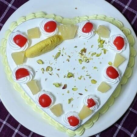 Heart Shape Rasmalai Cake