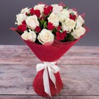 Red and White Roses Bouquet