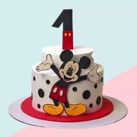 Mickey Mouse 1st Birthday | Order Cartoon Cakes | Mickey Mouse Cake Price   - IndiaGiftsKart